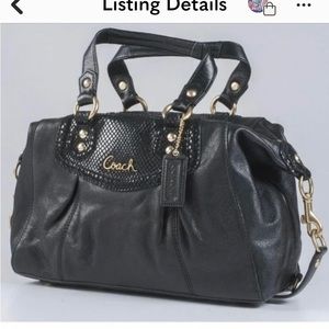 Coach Leather Ashley Satchel Black Shoulder Bag